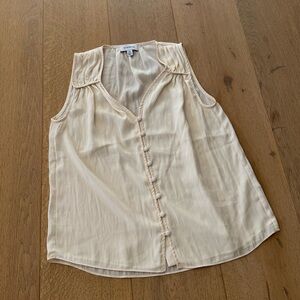 Evereve By Hot Mama Ivory Mea Satin Gathered Tank XSmall